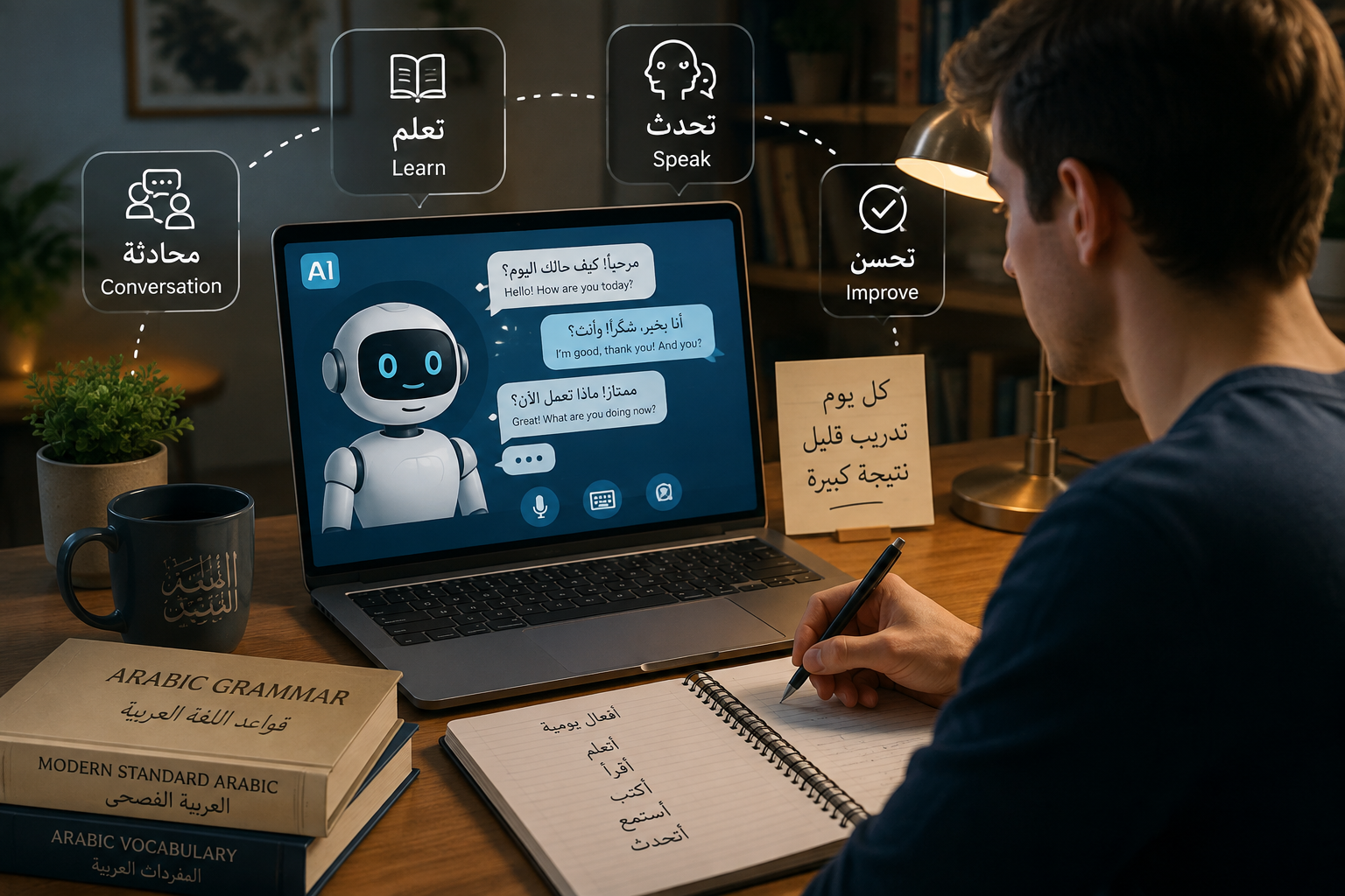 AI for learning Arabic and practicing conversation