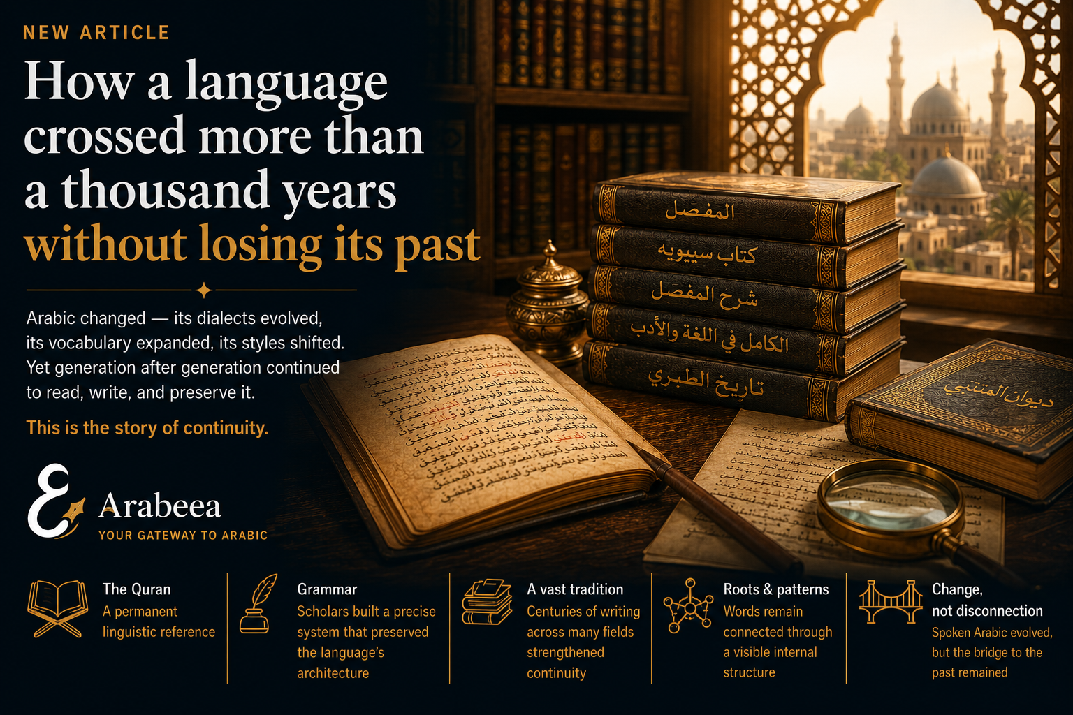 Arabic language history and the preservation of Classical Arabic across more than a thousand years