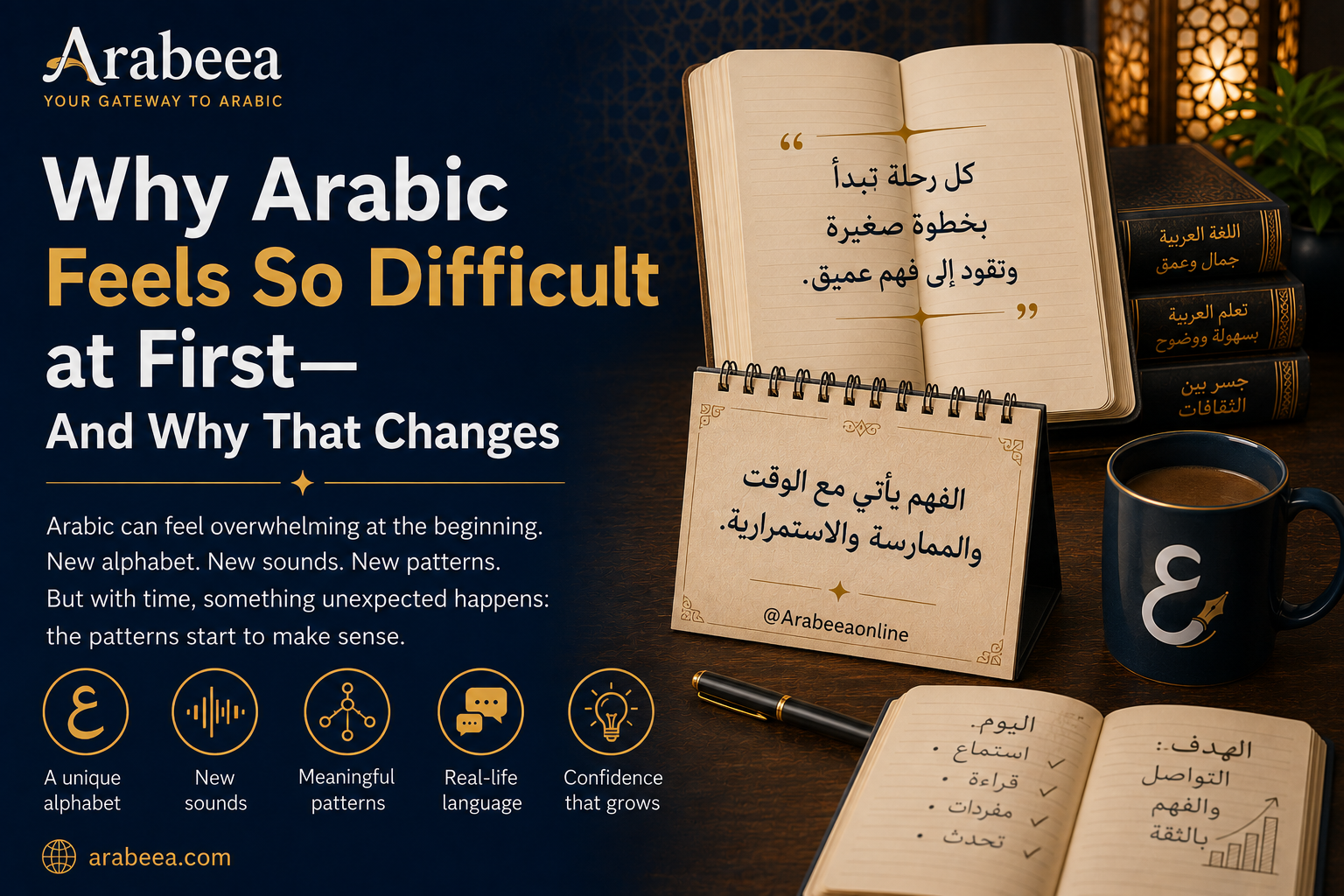 Why Arabic feels difficult at first and how patterns make learning Arabic easier
